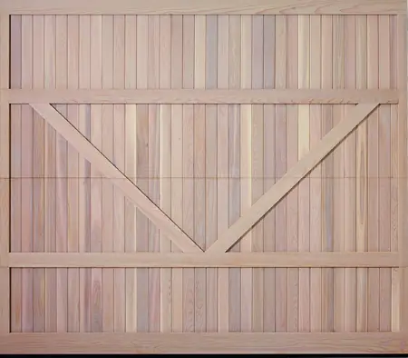 Sutcliff By Design garage door in Wood - Clear Vertical Grain Cedar