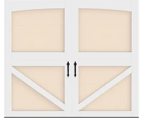 Darby Carriage Court garage door in Almond