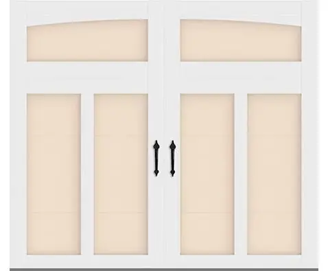 Carriage Court Pinetop garage door in Almond