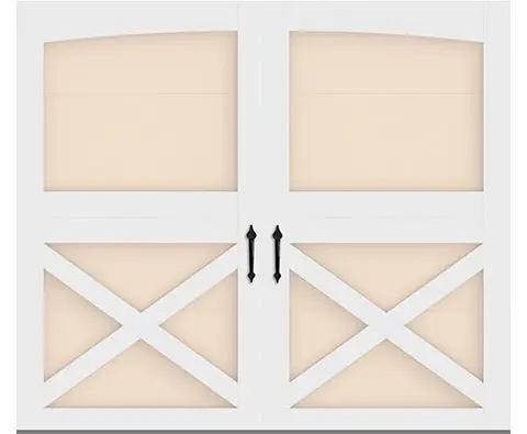 Carriage Court Tanglewood garage door in Almond
