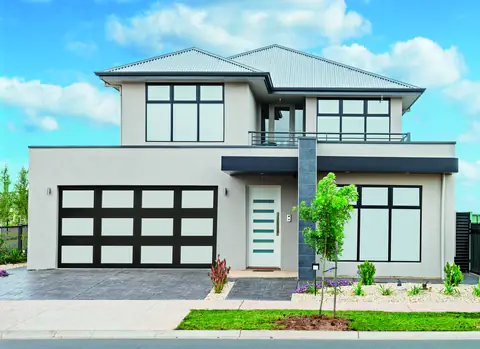 Classica Full View garage door in Charcoal Gray on a home