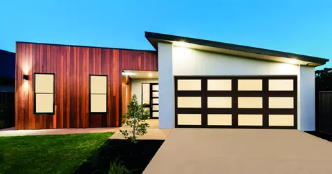 Classica Full View garage door in Dark Brown on a home