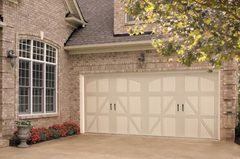Classica Lucern garage door in Custom Paint on a home