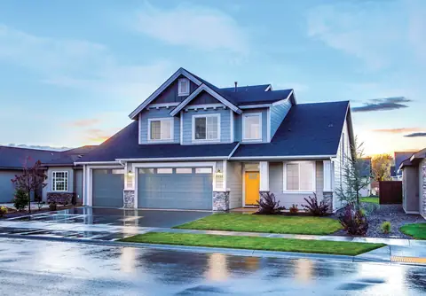 Designers Choice Recessed garage door in Color Zone on a home