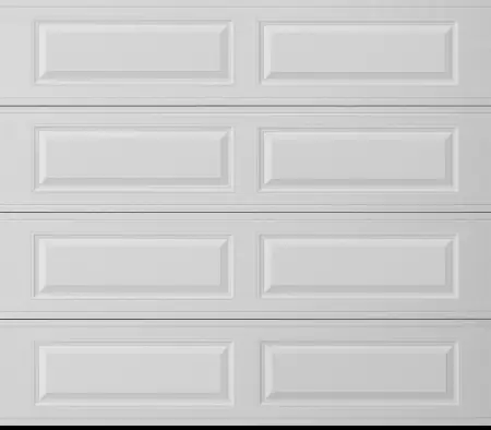 Long Panel Heritage garage door in True White