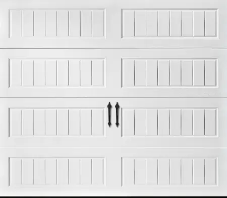 Hillcrest Long Bead Board garage door in True White