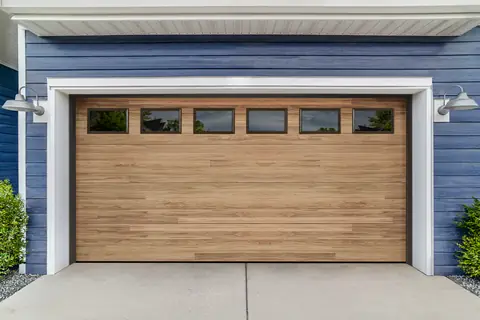 Northwoods garage door in Dune on a home