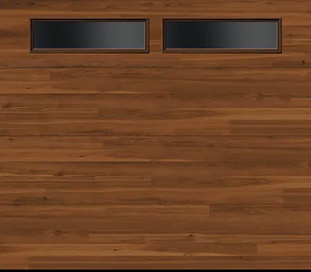 Ribbed Northwoods garage door in Coffee