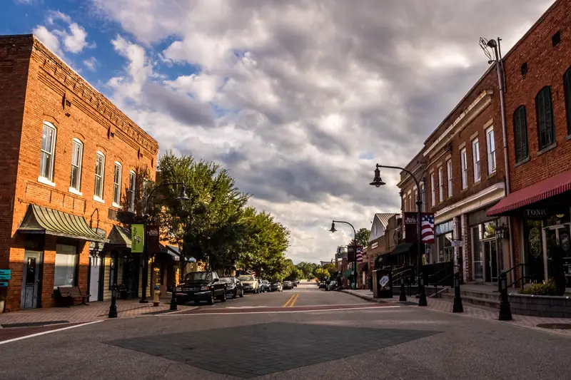 White Street in downtown Wake Forest, NC